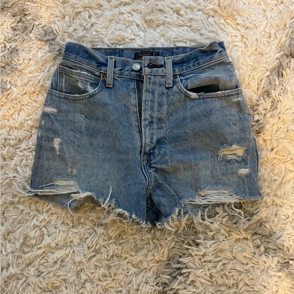 high waisted jeans denim shorts - Abercrombie & Fitch shorts Size 25 small